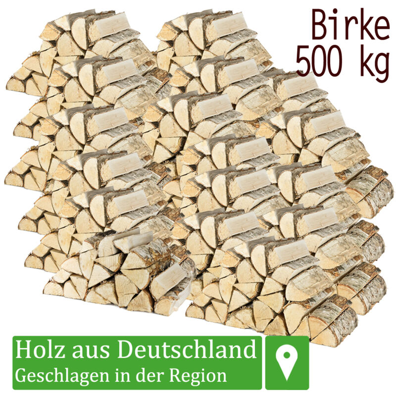 Flameup - Bois de chauffage Bois de bouleau Sélection de bois 5 - 500 kg de bouleau Pour poêles et cheminées Brasero de poêle pour gril Bûches 25 cm