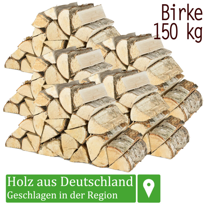 Flameup - Bois de chauffage Bois de bouleau Sélection de bois 5 - 500 kg de bouleau Pour poêles et cheminées Brasero de poêle pour gril Bûches 25 cm