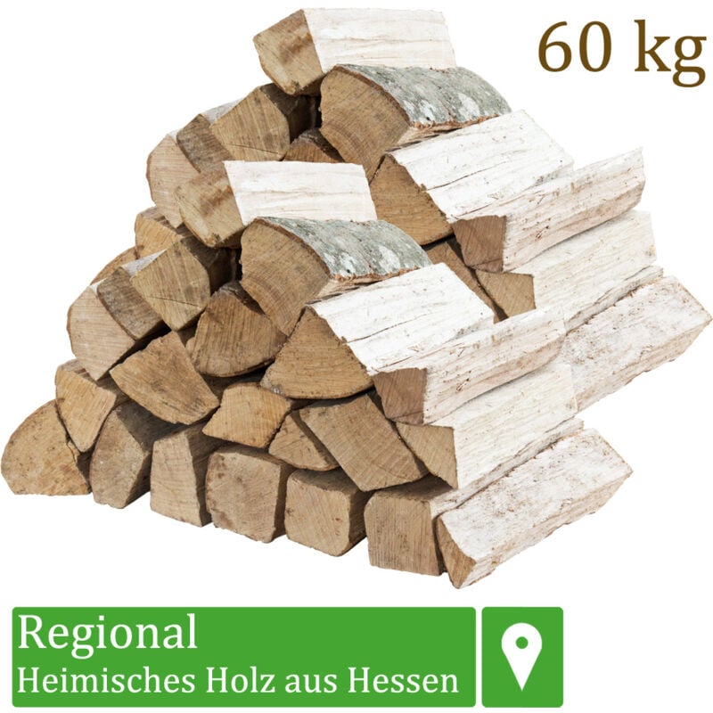 Bois de chauffage Sélection 5 - 500 kg Pour Poêle et Cheminée Brasero Grill Panier à Feu Bûches de Bois de Hêtre 33 cm Flameup