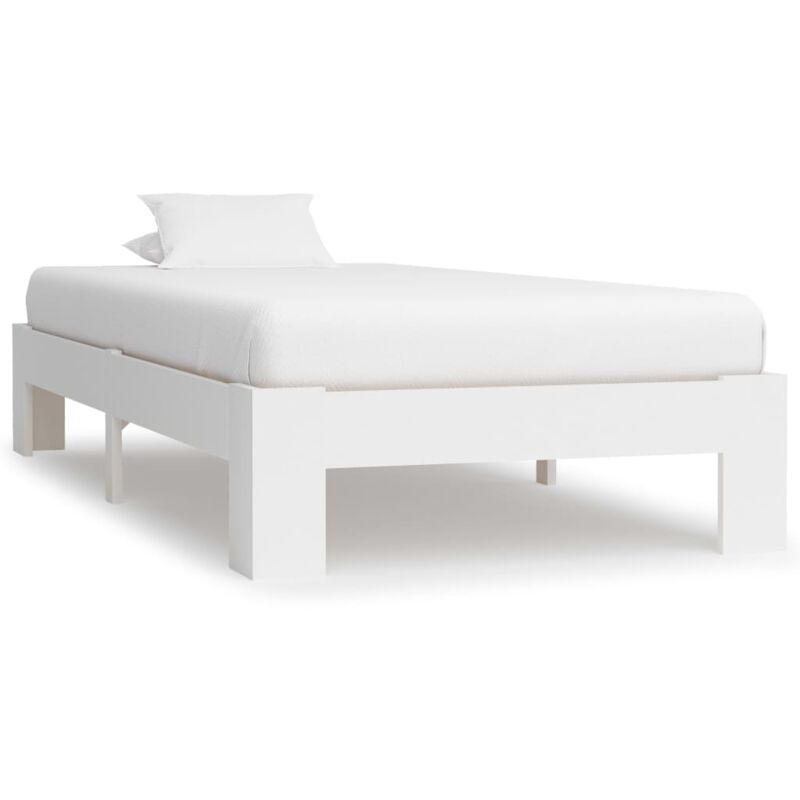 Vidaxl - Cadre de lit sans matelas blanc bois de pin massif 90x200 cm