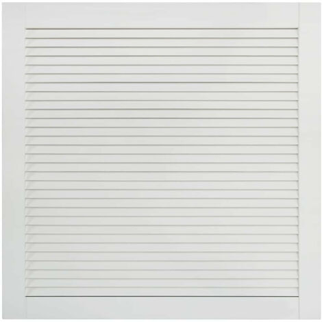 Bois de pin massif porte à persiennes porte d'armoire porte d'étagères revêtement pour placard penderie garde-robe paravent 39,5x39,4 cm blanc
