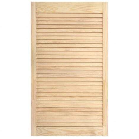 Bois de pin massif porte à persiennes porte d'armoire porte d'etagères revêtement pour placard penderie garde-robe paravent 99,3x49,4 cm