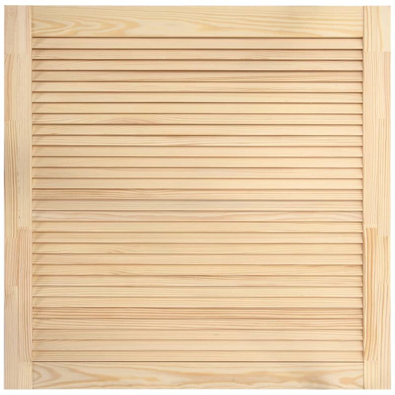 Bois de pin massif porte à persiennes porte d'armoire porte d'etagères revêtement pour placard penderie garde-robe paravent 39,5 x 39,4 cm