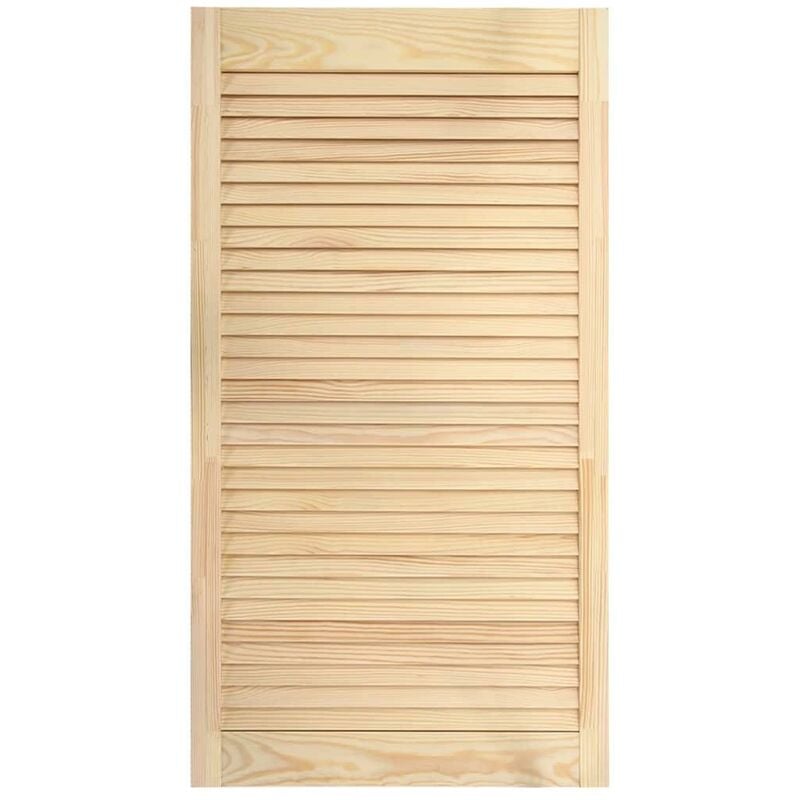 Bois de pin massif porte à persiennes porte d'armoire porte d'etagères revêtement pour placard penderie garde-robe paravent 99,3x39,4 cm