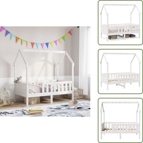 Bois de pin - vidaXL Cadre de lit d'enfants forme de maison sans matelas pin - Lit enfant