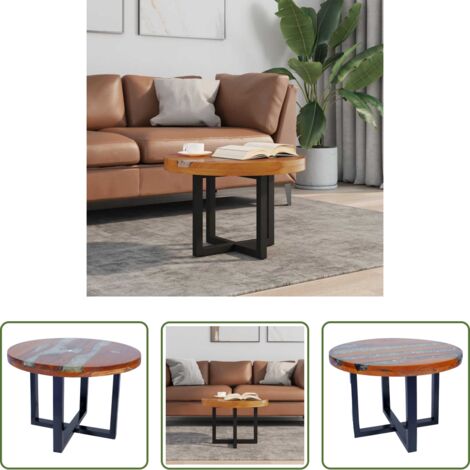Bois de teck -  Table basse Teck Résine 60 cm