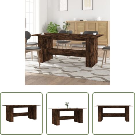 Bois d'ingénierie -  Table à dîner chêne fumé 180x90x76 cm bois d'ingénierie