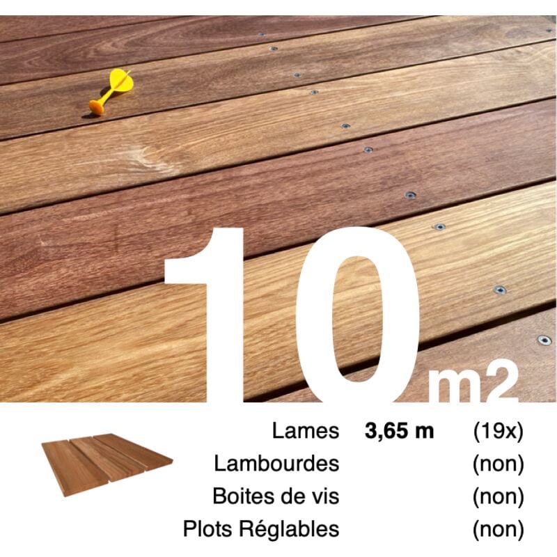 Terrasseenbois.fr - Planches de terrasse bois exotique cumaru pour 10 m² • Longueur 3,65 m