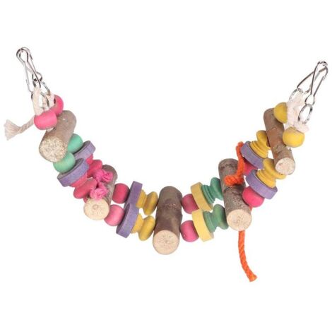 Bois oiseau animaux suspendus balanoire couleur activité jouer pont meulage mcher morsure Cage jouet pour perroquet
