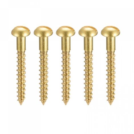 Bois Vis M2.5 x 20mm Fendu Rond Tête Laiton Autotaraudant Vis 100 Pcs