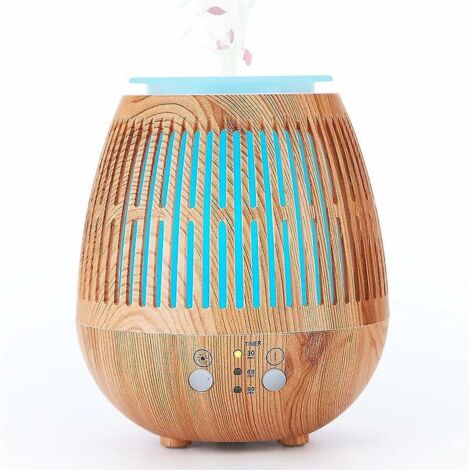 (bois)diffuseur D'huiles Essentielles, Premium 5 En 1 Ultrasons Electrique Vaporizer Humidificateur, Minuterie Et Arrt Automatique Sans Eau, 7 Co