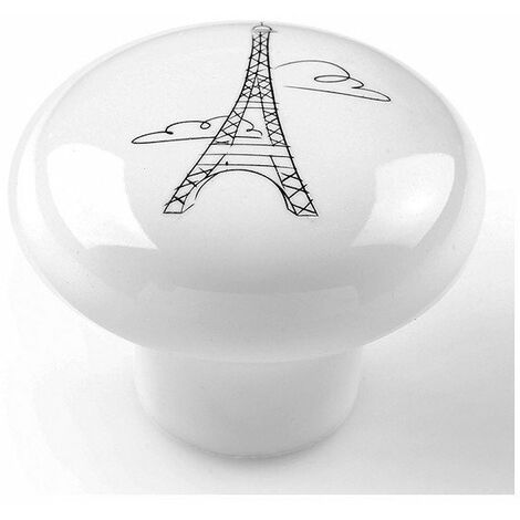 Boite 10 Boutons Porcel  D 40mm Blc-tour Eiffel Ref 7-e816