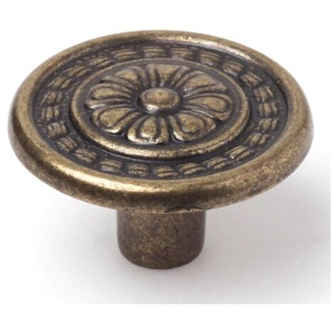 Boite 10 Boutons Zamak D30 Vieux Laiton Ref 7-1093 32