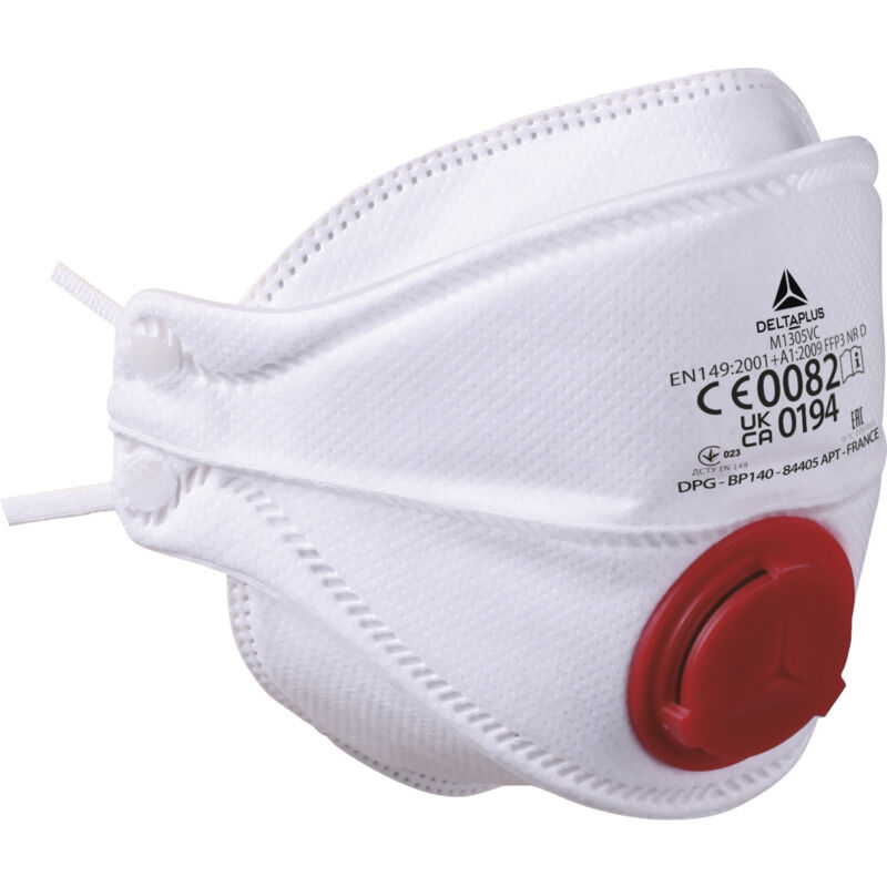 Boite 10 demi-masques jetables FFP3 pliables 4 volets avec valve Delta Plus M1305VC