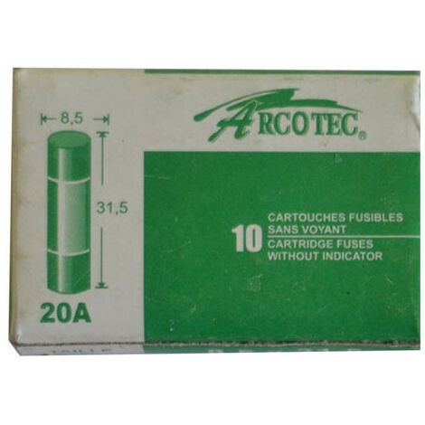 BOITE 10 FUSIBLES 20A 8.5X31.5MM
