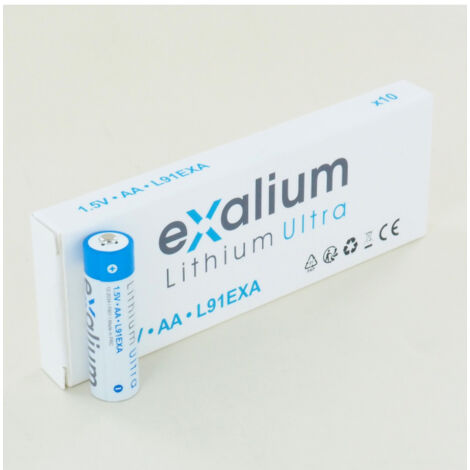 Boite 10 Piles Lithium 1.5V AA LR6 Exalium