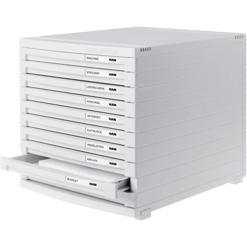 Contur 1510-11 Caisson à tiroirs gris clair din A4, din B4, din C4 Nombre de tiroirs: 10 - HAN