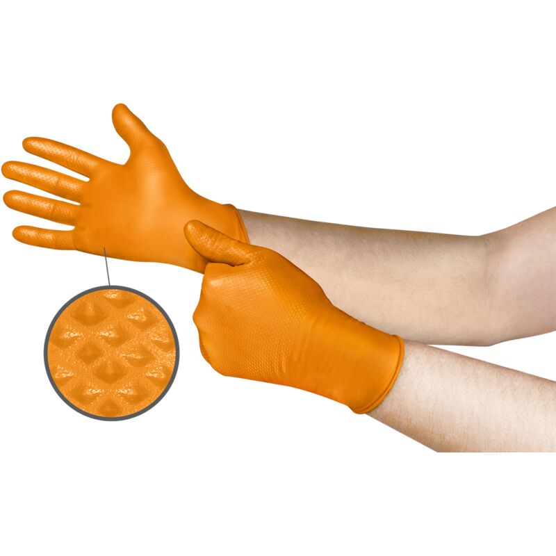 Ansell - boite 100 gants microflex nitrile texture orange
