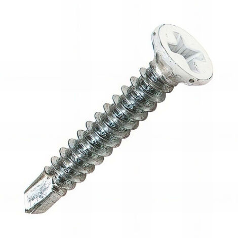 Boîte 1000 Vis auto-perceuse crantée sous tête fraisée blanche SCELL-IT - PH2 - 3.9 x 32 mm - PVCFW39032