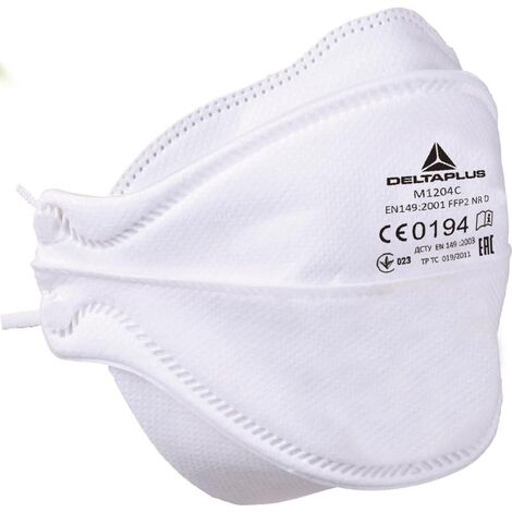 BOITE 20 DEMI-MASQUES JETABLES FFP2 PLIABLES 4 VOLETS DELTA PLUS- M1204C