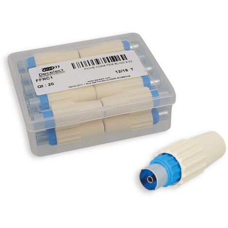 Boite 20 Fiches Coaxiales Femelles 9.52mm
