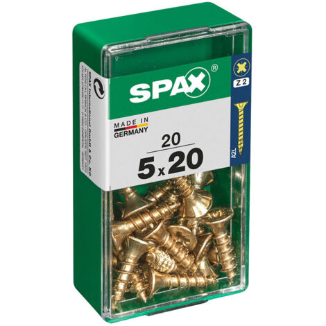 Boîte 20 Unités. Vis A Bois Spax Cab. Plat Yellox 5.0x20mm Spax
