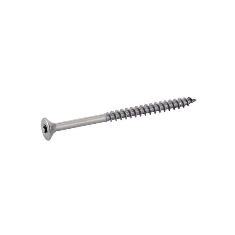 Vis à bois à agglomere tête fraisée six lobes - Filetage partiel - Inox A2 8x140/80 mm - Boîte de 50