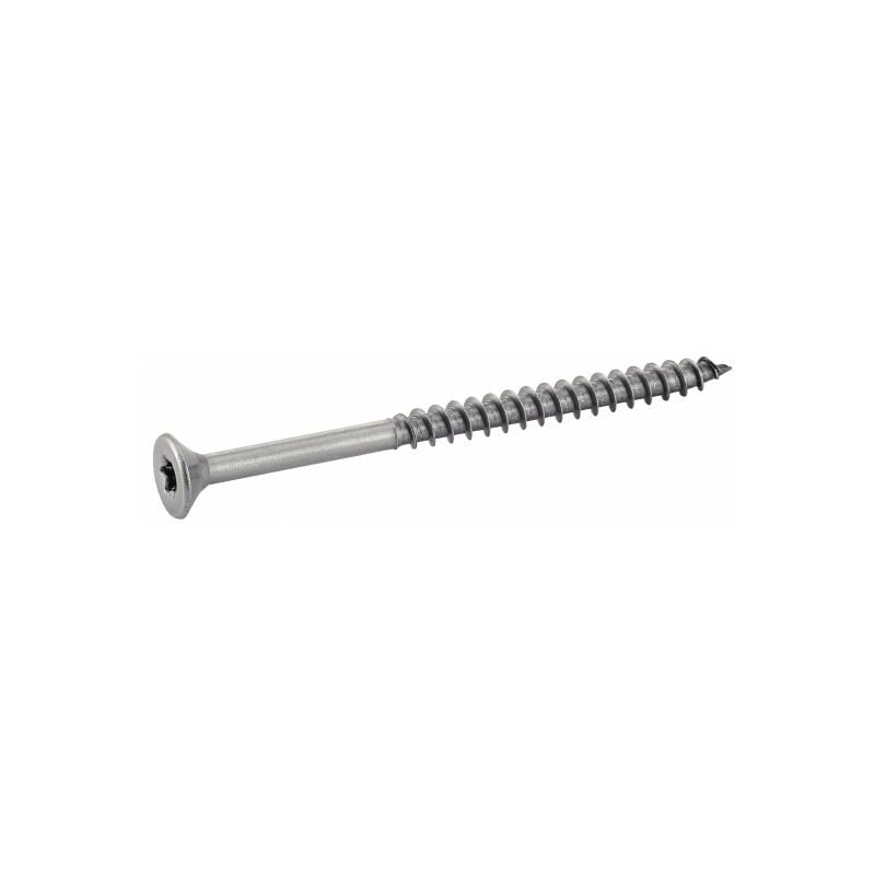 Vis à bois à agglomere tête fraisée six lobes - Filetage partiel - Inox A2 8x80/50 mm - Boîte de 50