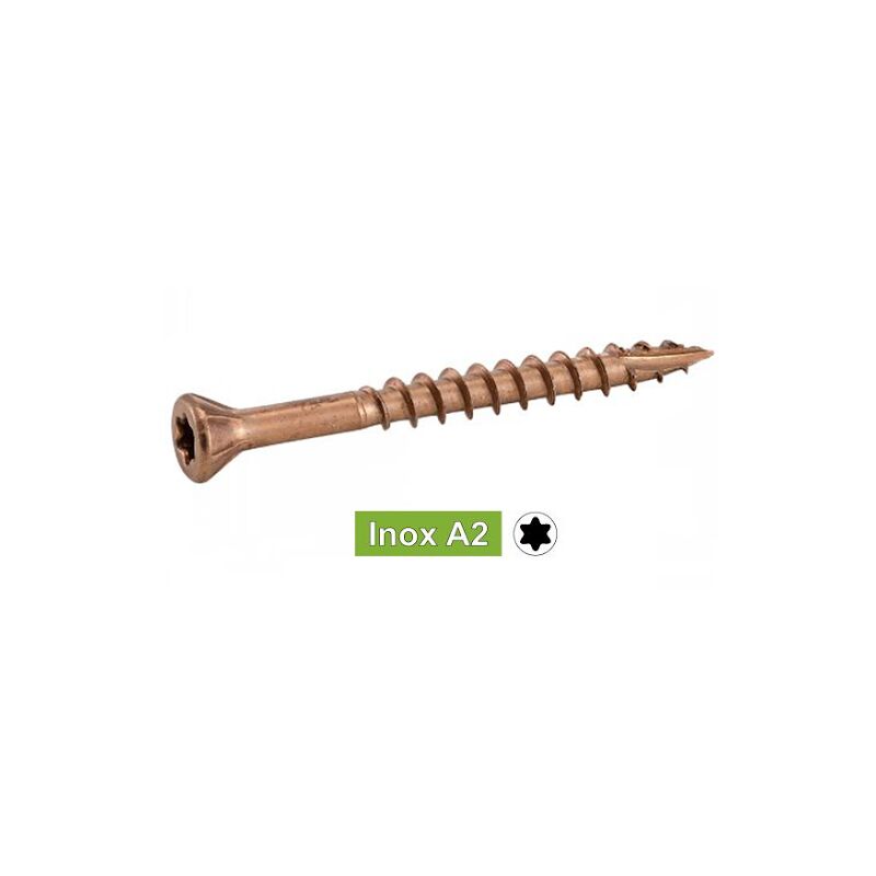 Acton - Vis terrasse inox brune A2 'bois durs' 5 x 60 - Boîte de 200