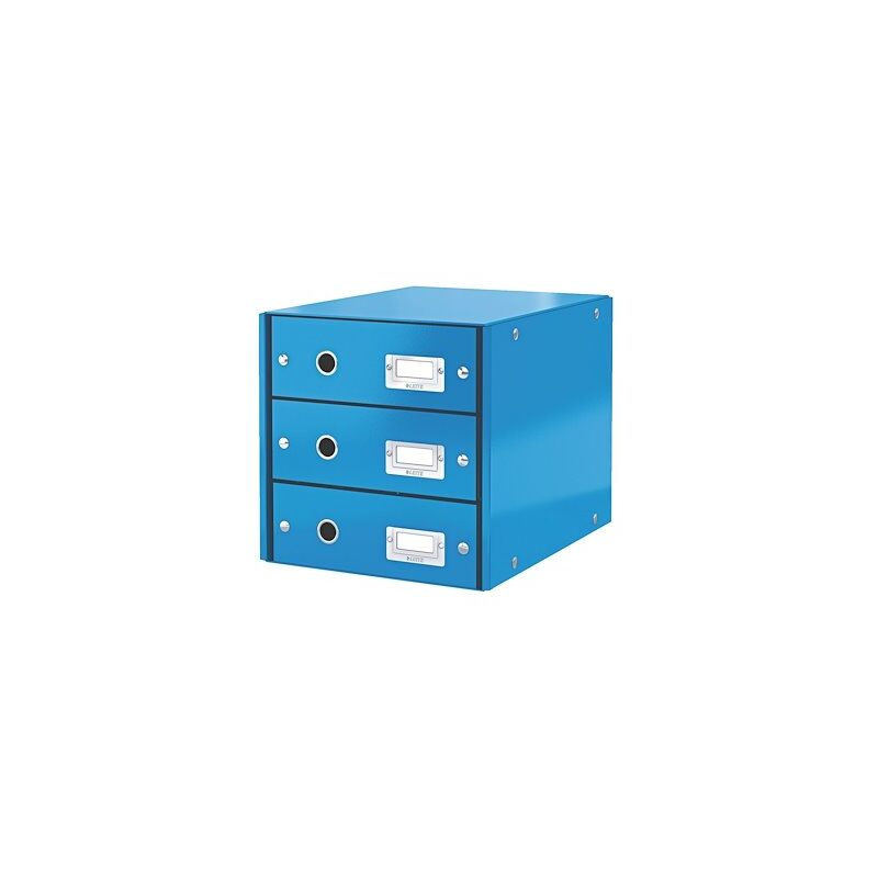 module de classement leitz click&store wow 3 tiroirs bleu - bleu