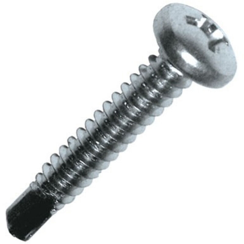 250 vis autoperceuses acier zingué blanc - tête cylindrique - PH3 - 5.5 x 38 mm