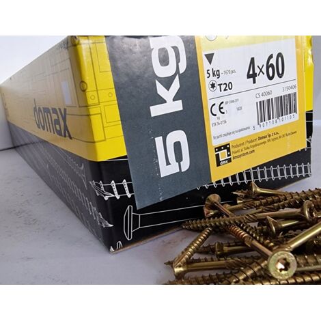 BOITE 5kg - 1665 VIS À TÊTE FRAISÉE 4 x 60, EMPREINTE TORX