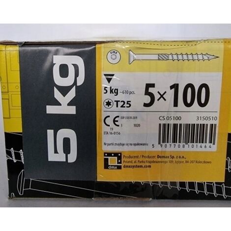 BOITE 5kg - 605 VIS À TÊTE FRAISÉE 5 x 100, EMPREINTE TORX