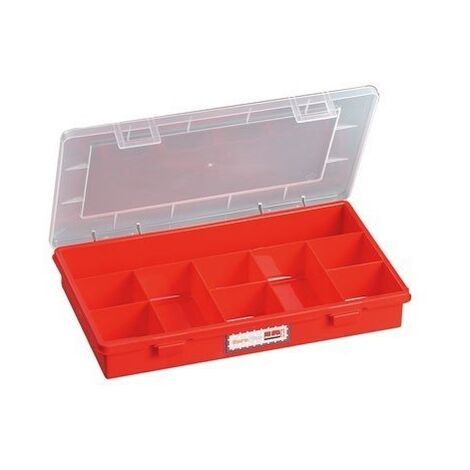 BOÎTE À 9 COMPARTIMENTS EUROPLUS BASIC 29/9, EN PP ROUGE, FERMETURE SOLIDE ALLIT 457210