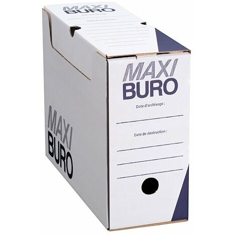 Boîte de stockage en carton blanc avec poignée - 22x44x37 - ON