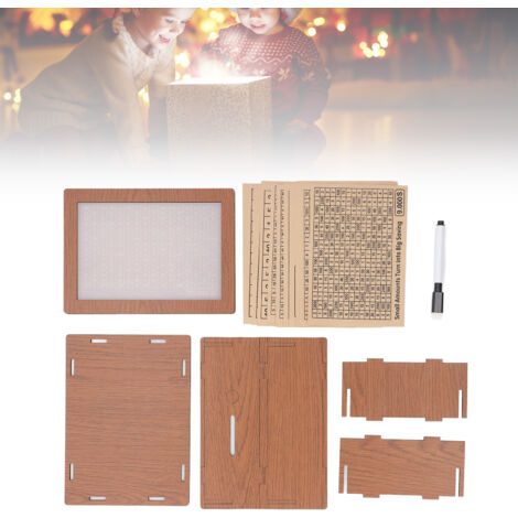 Boîte à Argent avec Compteur Bois Carton Cadeau Décoration Cible Montant Sauvegarde 13 Étiquettes Light Brown