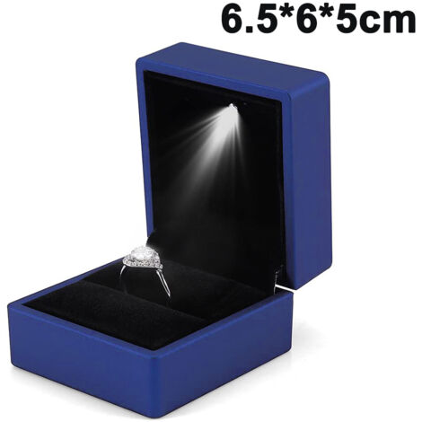Boîte à bagues LED, coffret cadeau pour boucles d'oreilles, présentoir et boîte de rangement pour alliances, boîte de rangement pour cadeaux de fiançailles et de mariage