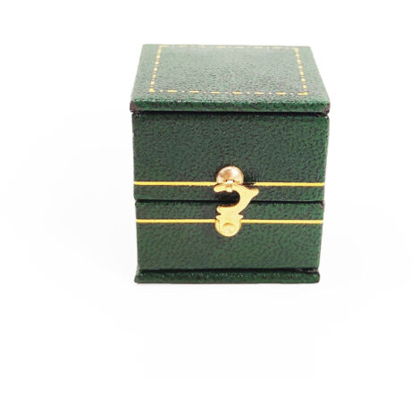 Boîte à bagues vintage bijoux présentoir organisateur boîte sortie en cuir PU(vert)