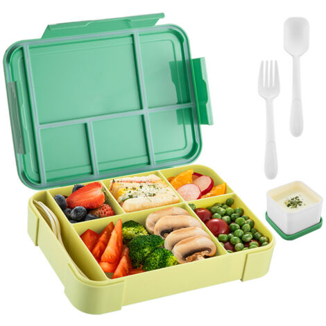 Boîte à bento - Boîte à lunch pour enfants (6(Grille) - Vert