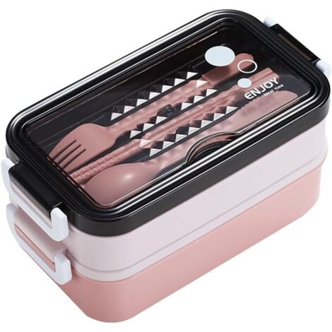 Boîte à bento double couche,Rose-Fei Yu
