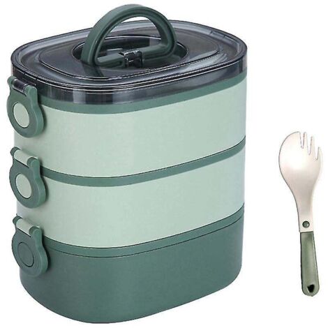Boîte à bento empilable à trois compartiments, étanche et portable