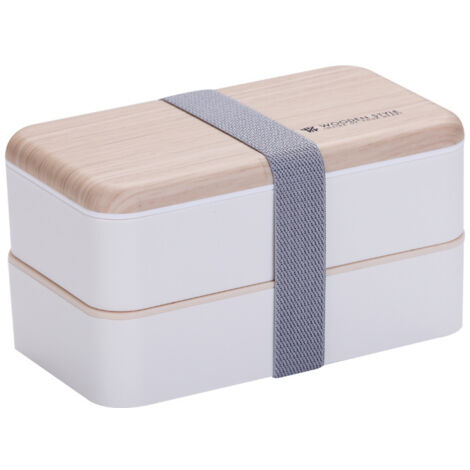 Boîte à bento japonaise blanche 1200 ml pour adultes et enfants