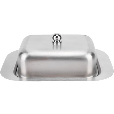 Boîte À Beurre avec Couvercle en Acier Inoxydable Alimentaire Dishwasher Safe 282g Marron pour Cuisine