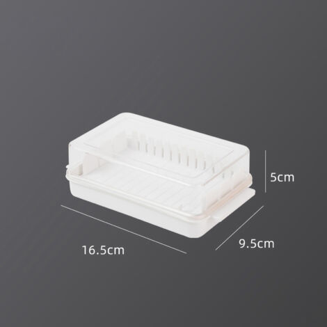 Boîte à Beurre avec Couvercle Transparent - Rangement Hermétique Multifonction pour Réfrigérateur - Design Blanc