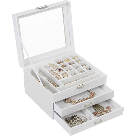 Boîte à bijoux à 3 niveaux velours