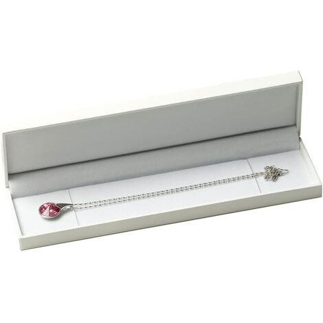 Boîte à bijoux blanche (boîte longue chaîne),