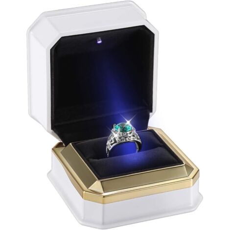 Boîte à bijoux créative à bague unique (blanc),