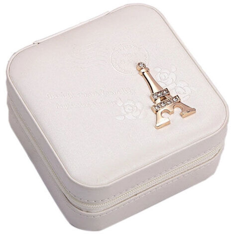 Boîte à bijoux de voyage avec miroir Mini boîte cadeau pour femmes filles Petite boîte de rangement portable pour bagues, boucles d'oreilles, colliers, bracelets