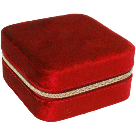 Boîte à Bijoux de Voyage en Velours 2 Étages - Coffret de Rangement Portable pour Colliers, Bracelets, Boucles d'Oreilles et Bagues