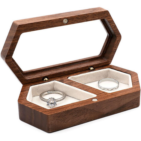 Boîte à bijoux en bois, boîte à bijoux de grande capacité, boîte de rangement de voyage, boucles d'oreilles, bagues, cadeaux pour dames, étui à perles（Blanc）